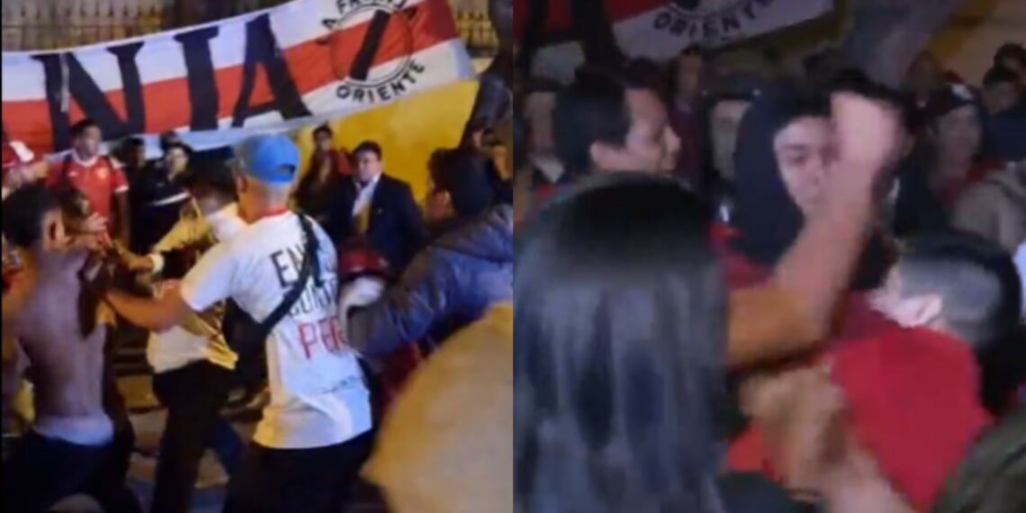 Hinchas de la selección peruana se agarran a golpes en pleno banderazo