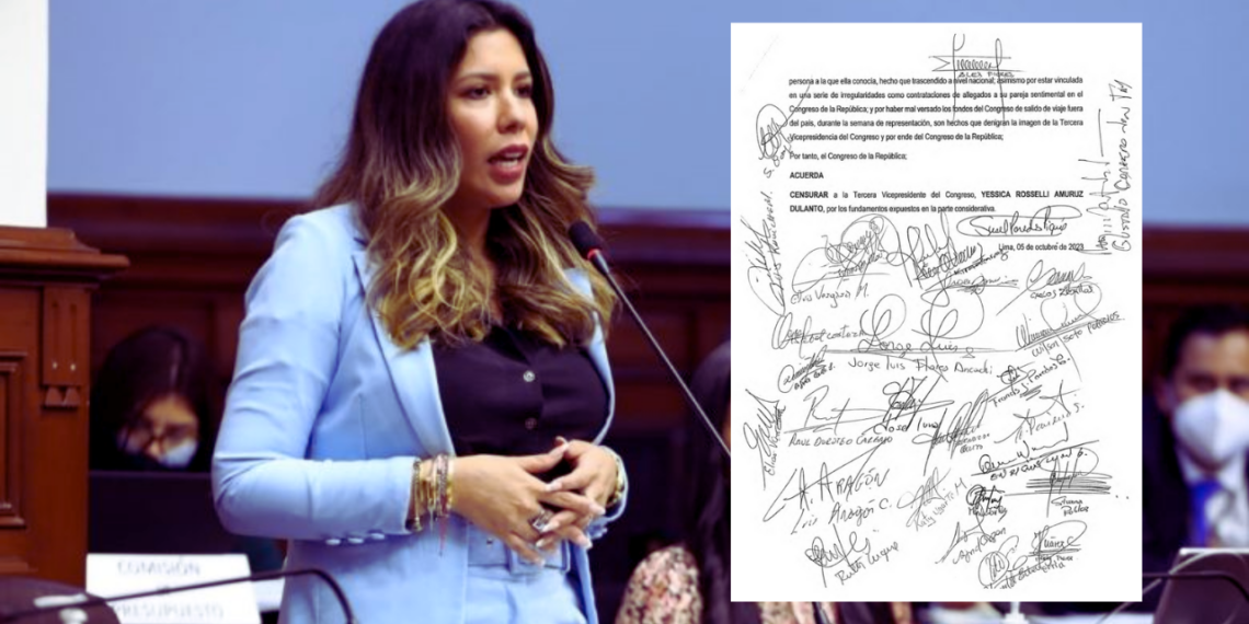 Congresistas presentan moción de censura contra Rosselli Amuruz