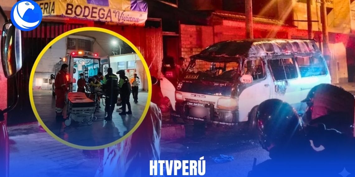 Extorsionadores incendian combi en Santa Anita y graban aterradora amenaza
